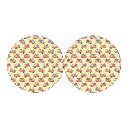 Panda Firefighter And Cat Pattern Print Car Coasters
