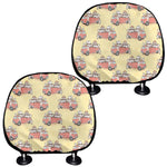 Panda Firefighter And Cat Pattern Print Car Headrest Covers