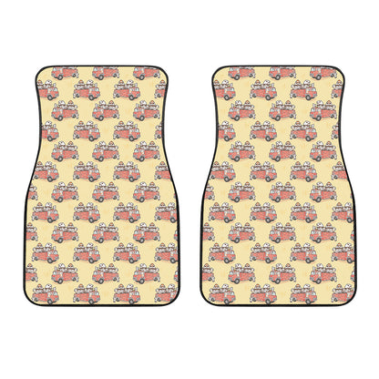 Panda Firefighter And Cat Pattern Print Front Car Floor Mats