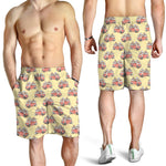 Panda Firefighter And Cat Pattern Print Men's Shorts