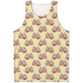 Panda Firefighter And Cat Pattern Print Men's Tank Top