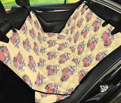 Panda Firefighter And Cat Pattern Print Pet Car Back Seat Cover