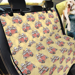 Panda Firefighter And Cat Pattern Print Pet Car Back Seat Cover