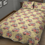 Panda Firefighter And Cat Pattern Print Quilt Bed Set