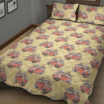 Panda Firefighter And Cat Pattern Print Quilt Bed Set