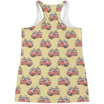 Panda Firefighter And Cat Pattern Print Women's Racerback Tank Top
