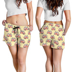 Panda Firefighter And Cat Pattern Print Women's Shorts