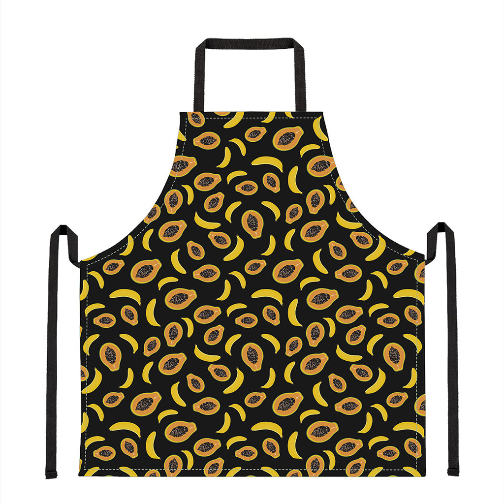 Papaya And Banana Pattern Print Apron