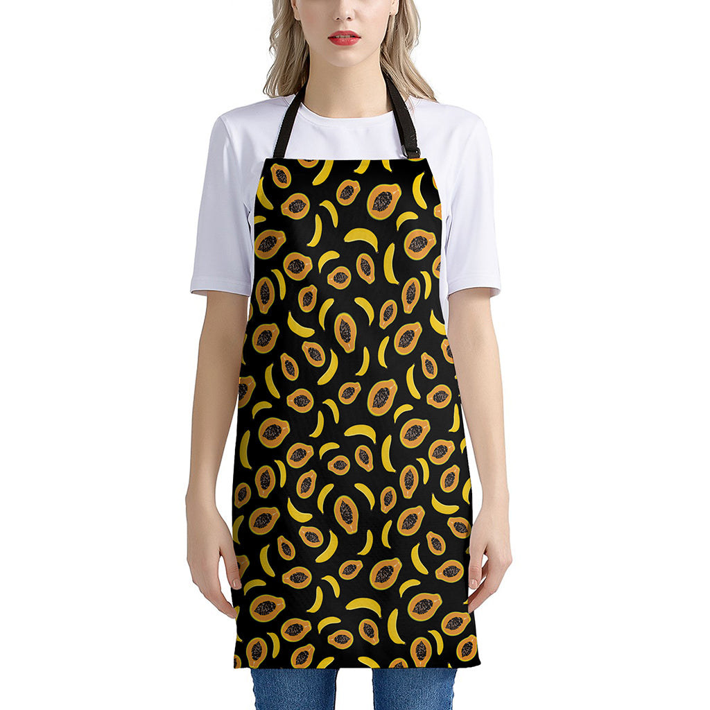Papaya And Banana Pattern Print Apron