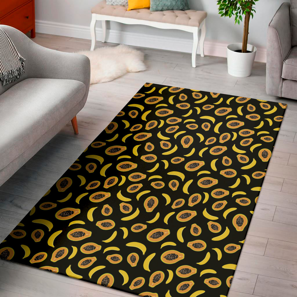 Papaya And Banana Pattern Print Area Rug
