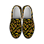 Papaya And Banana Pattern Print Black Slip On Shoes