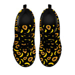 Papaya And Banana Pattern Print Black Sneakers