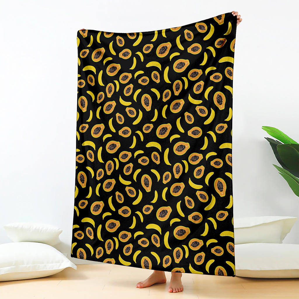 Papaya And Banana Pattern Print Blanket