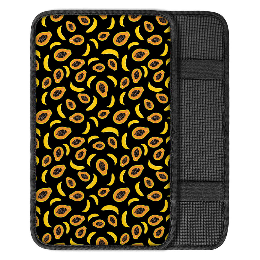 Papaya And Banana Pattern Print Car Center Console Cover