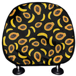 Papaya And Banana Pattern Print Car Headrest Covers