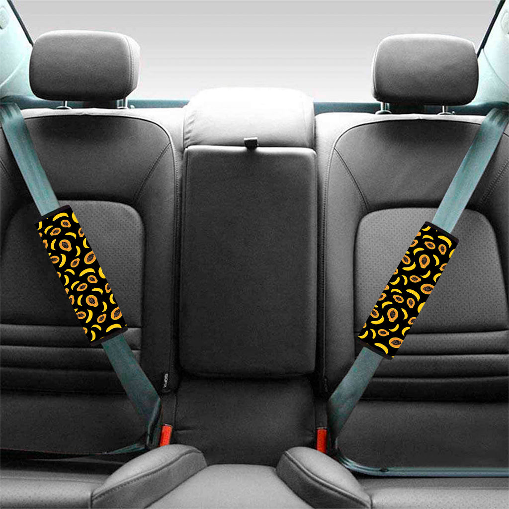 Papaya And Banana Pattern Print Car Seat Belt Covers