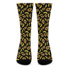 Papaya And Banana Pattern Print Crew Socks