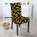 Papaya And Banana Pattern Print Dining Chair Slipcover