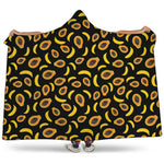 Papaya And Banana Pattern Print Hooded Blanket
