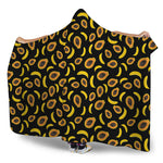 Papaya And Banana Pattern Print Hooded Blanket