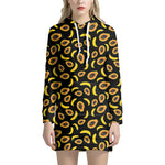 Papaya And Banana Pattern Print Hoodie Dress
