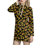 Papaya And Banana Pattern Print Hoodie Dress