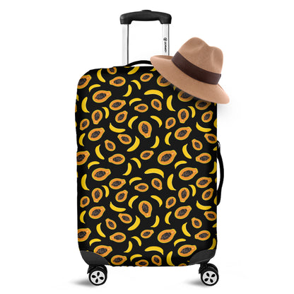 Papaya And Banana Pattern Print Luggage Cover