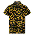 Papaya And Banana Pattern Print Men's Short Sleeve Shirt