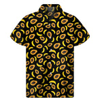 Papaya And Banana Pattern Print Men's Short Sleeve Shirt