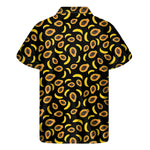Papaya And Banana Pattern Print Men's Short Sleeve Shirt
