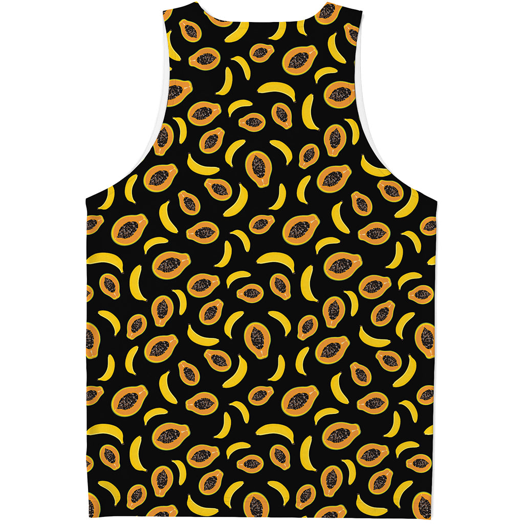 Papaya And Banana Pattern Print Men's Tank Top