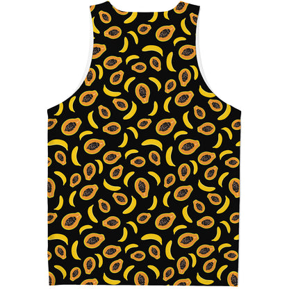 Papaya And Banana Pattern Print Men's Tank Top
