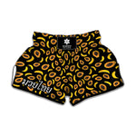 Papaya And Banana Pattern Print Muay Thai Boxing Shorts