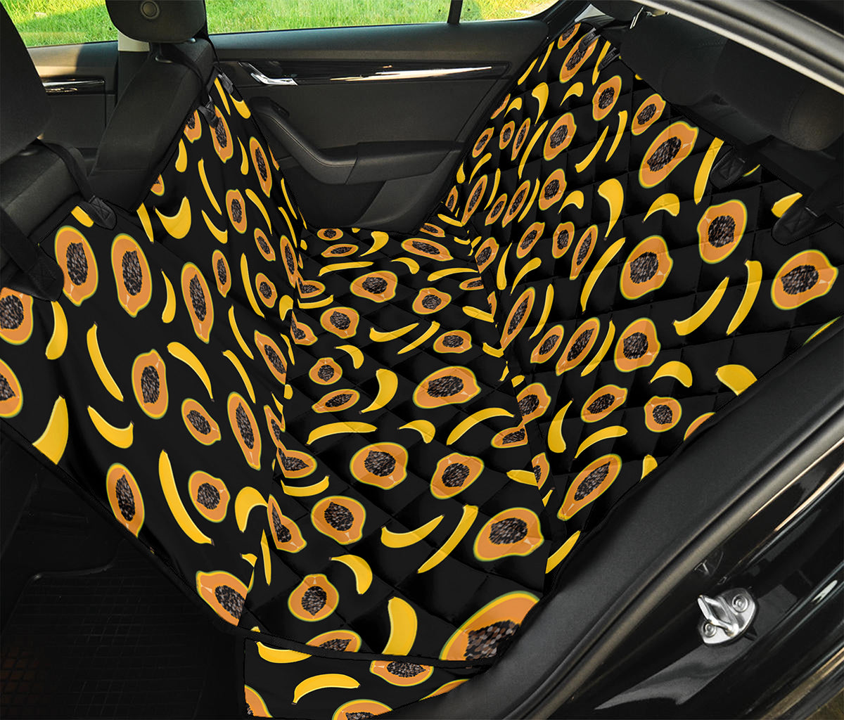 Papaya And Banana Pattern Print Pet Car Back Seat Cover