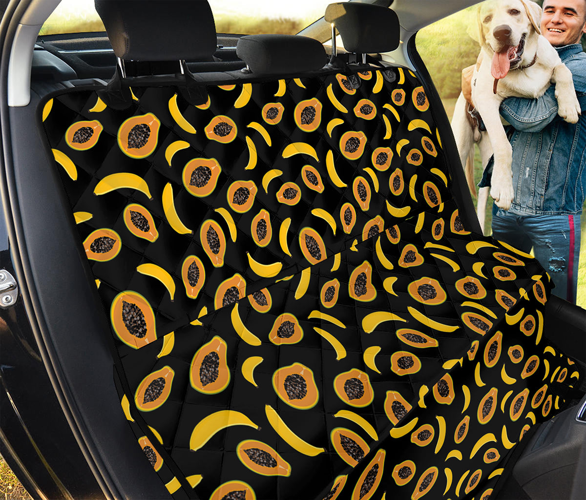 Papaya And Banana Pattern Print Pet Car Back Seat Cover
