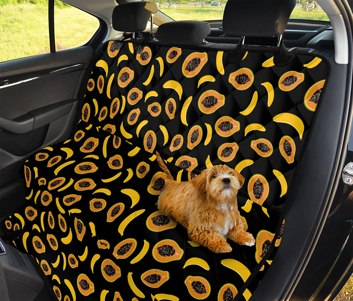 Papaya And Banana Pattern Print Pet Car Back Seat Cover