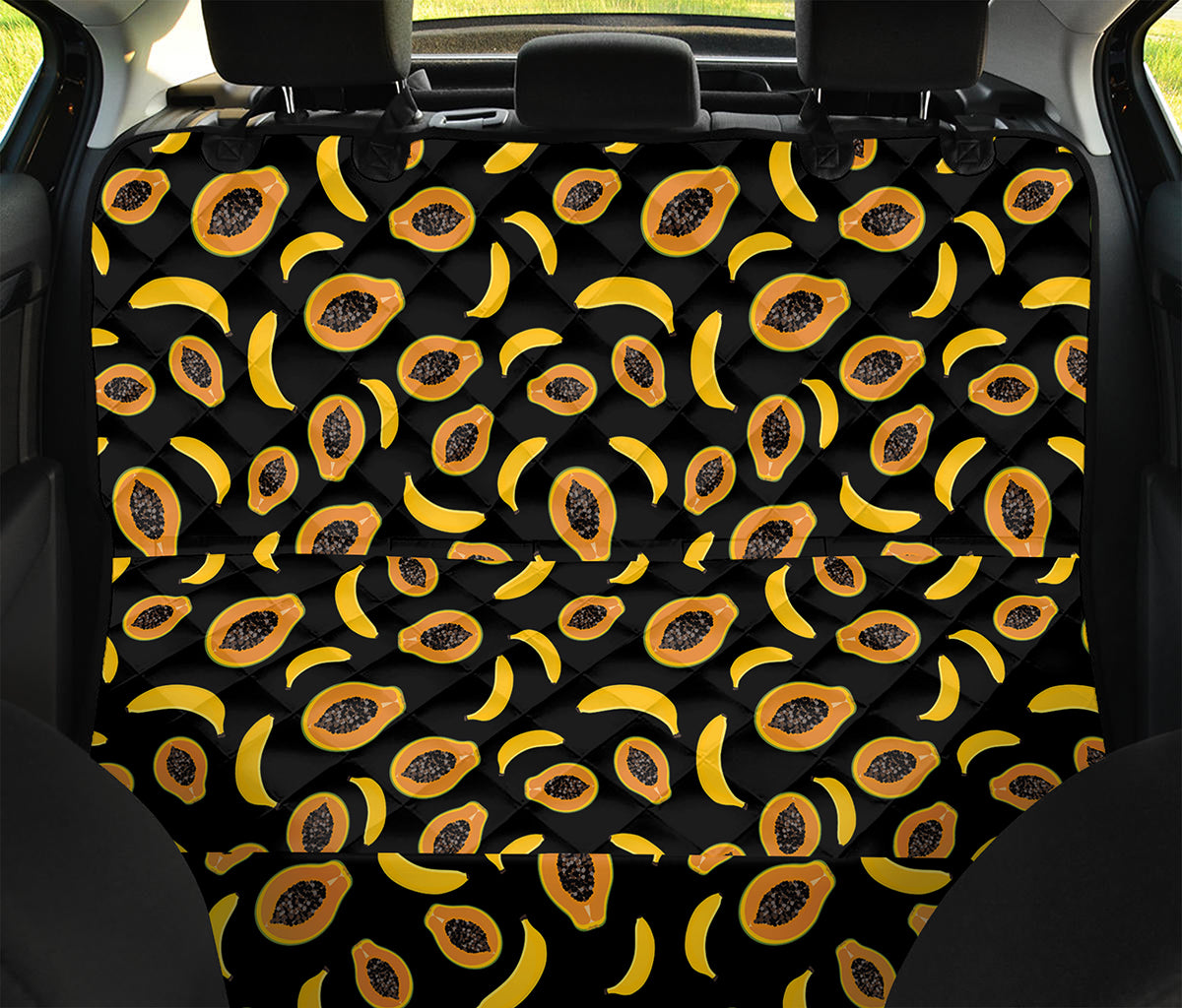 Papaya And Banana Pattern Print Pet Car Back Seat Cover