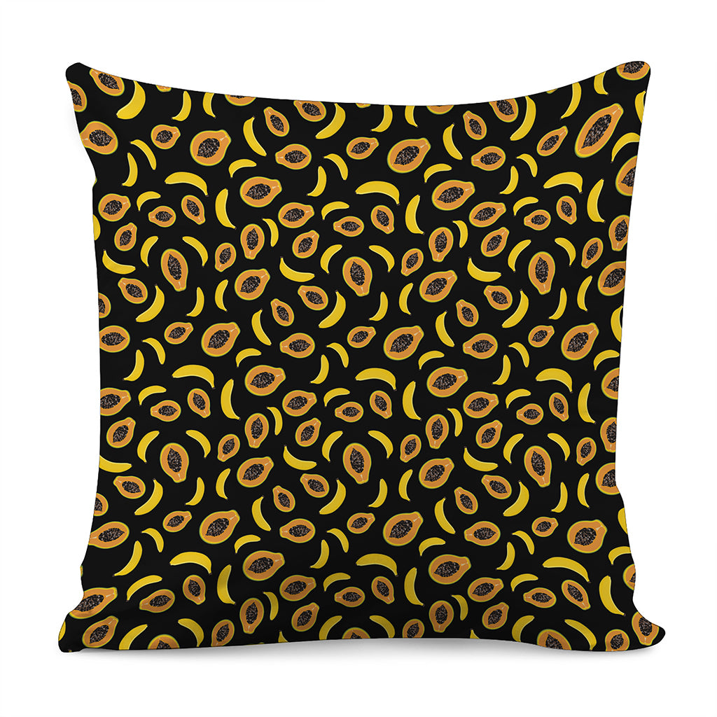 Papaya And Banana Pattern Print Pillow Cover