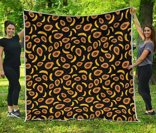 Papaya And Banana Pattern Print Quilt