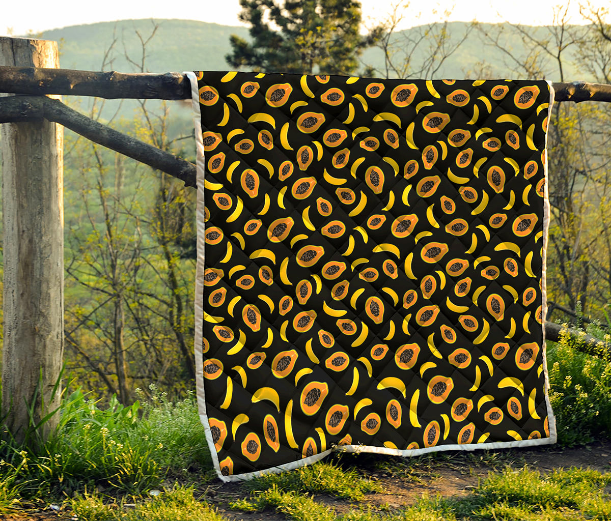 Papaya And Banana Pattern Print Quilt