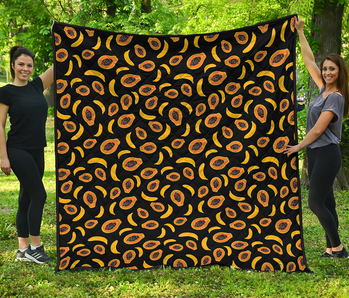 Papaya And Banana Pattern Print Quilt