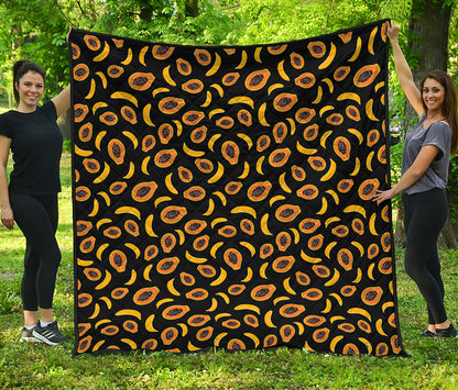 Papaya And Banana Pattern Print Quilt