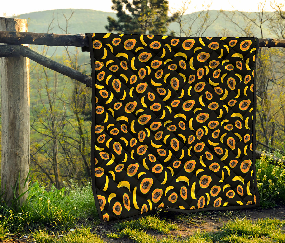 Papaya And Banana Pattern Print Quilt