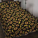 Papaya And Banana Pattern Print Quilt Bed Set
