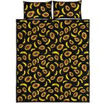 Papaya And Banana Pattern Print Quilt Bed Set