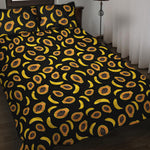 Papaya And Banana Pattern Print Quilt Bed Set