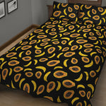Papaya And Banana Pattern Print Quilt Bed Set