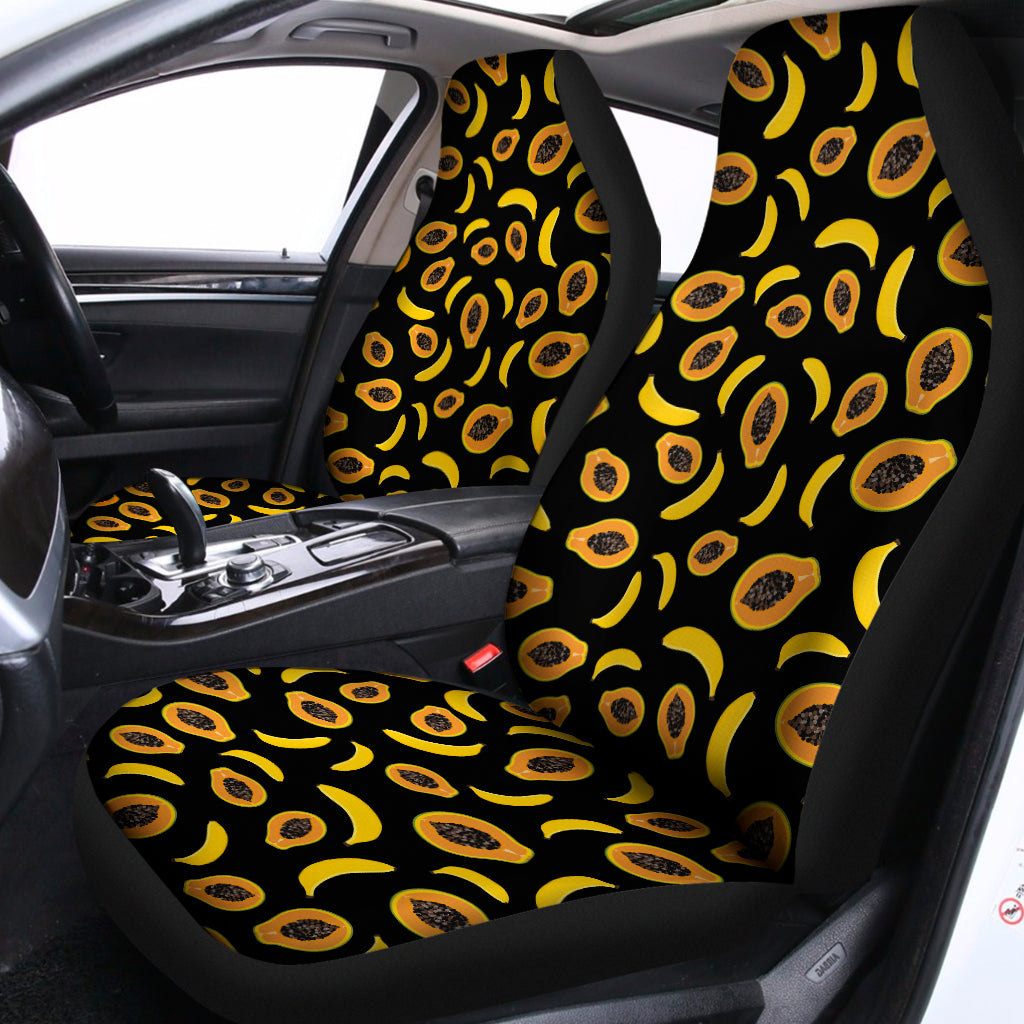 Papaya And Banana Pattern Print Universal Fit Car Seat Covers