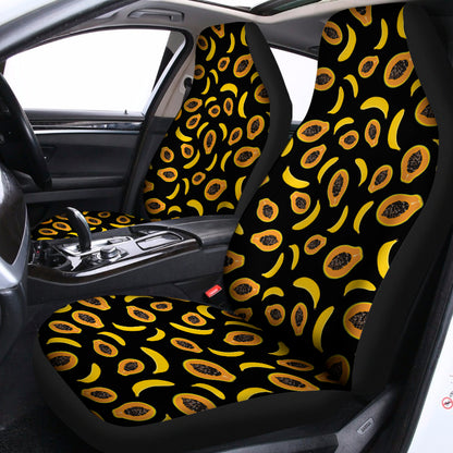 Papaya And Banana Pattern Print Universal Fit Car Seat Covers