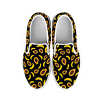 Papaya And Banana Pattern Print White Slip On Shoes